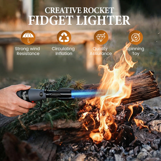 📢📢50% de réduction🚀Briquet Fusée Anti-Stress - Flamme Anti-Vent et Plaisir Ludique ! 🎁