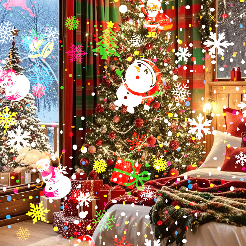 Projecteur rotatif LED avec motifs de Noël