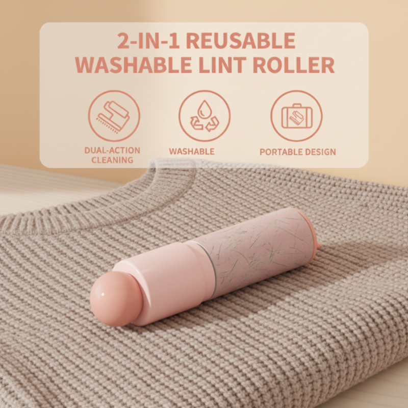 Rouleau anti-peluches 2-en-1 réutilisable et lavable