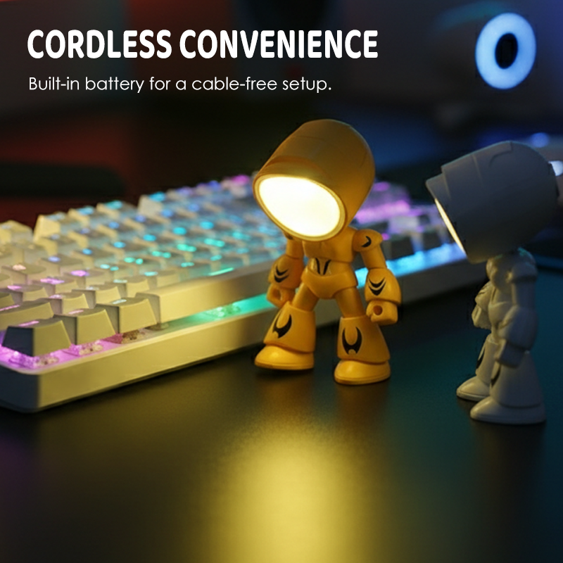 Lampe de table robot créative miniature