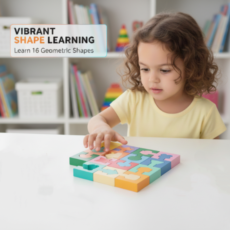 Puzzle en bois de formes géométriques à associer pour les tout-petits