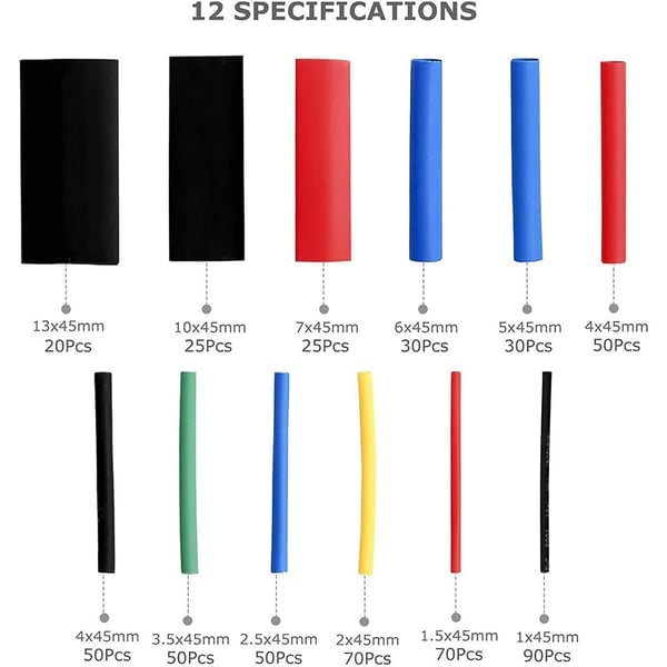 🛠️Ensemble de gaines thermorétractables multicolores