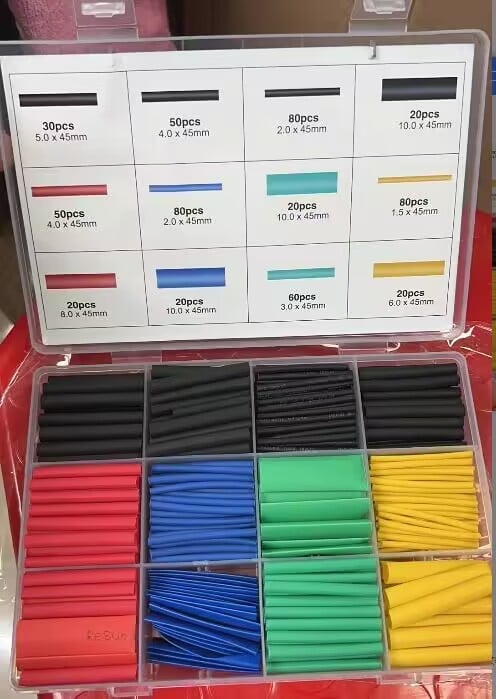 🛠️Ensemble de gaines thermorétractables multicolores