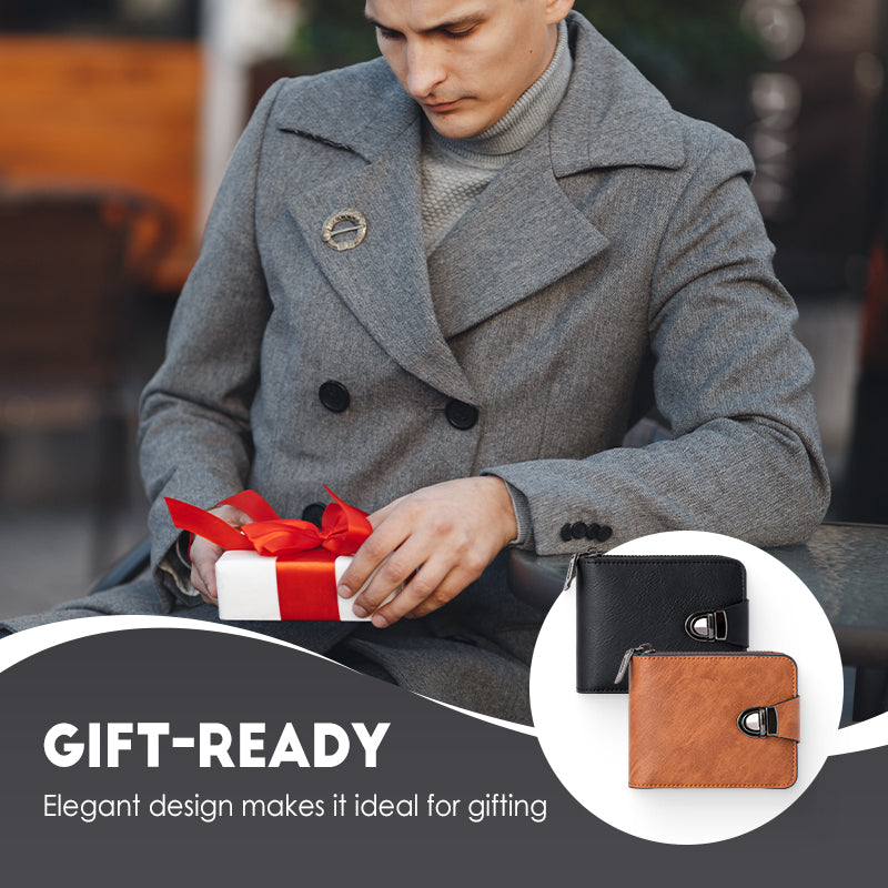 🔥Portefeuille Vintage Compact à Fermeture Éclair pour Hommes