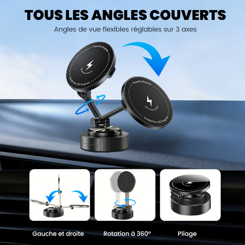 Support téléphone magnétique à charge rapide sans fil