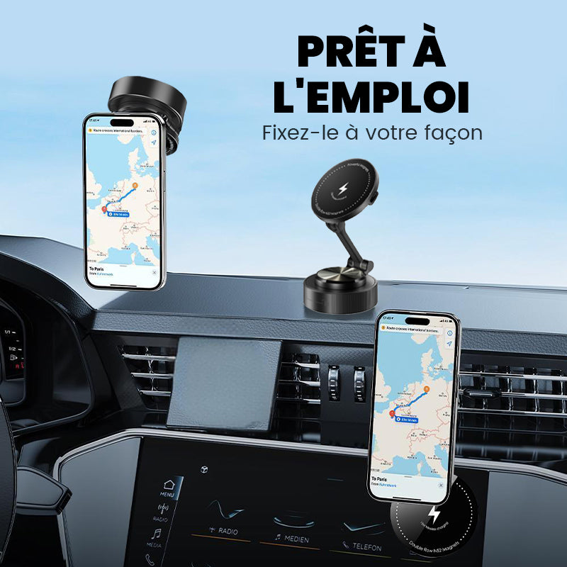 Support téléphone magnétique à charge rapide sans fil