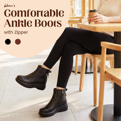 Bottines confortables pour femme à fermeture éclair