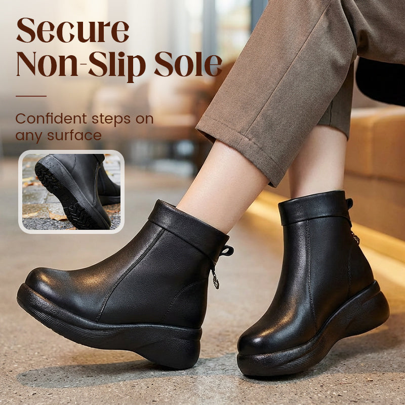 Bottines confortables pour femme à fermeture éclair