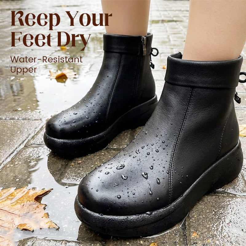Bottines confortables pour femme à fermeture éclair