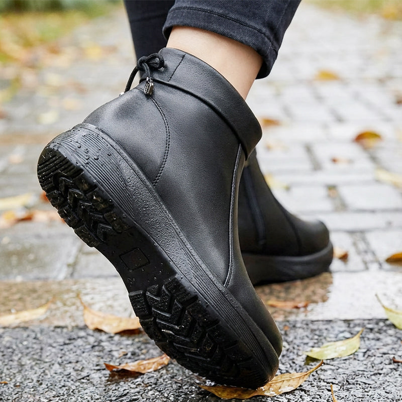 Bottines confortables pour femme à fermeture éclair