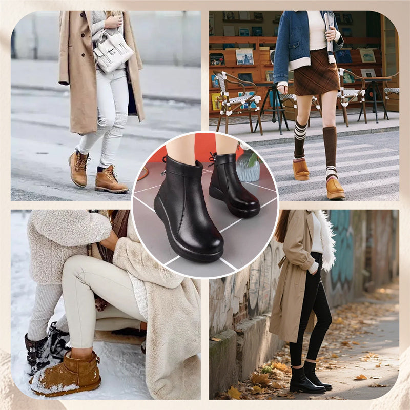 Bottines confortables pour femme à fermeture éclair