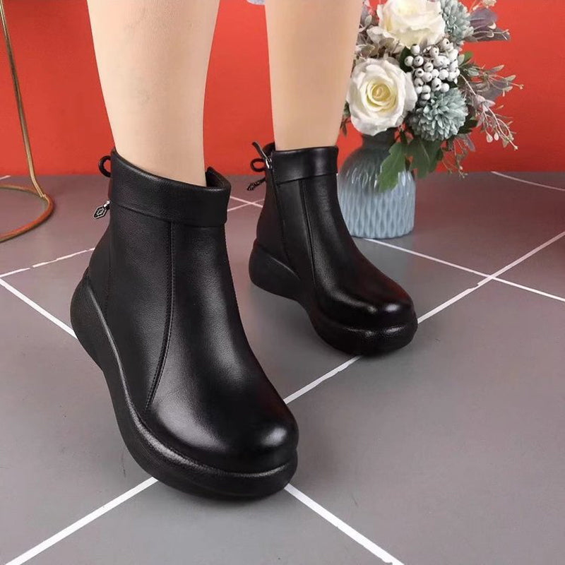 Bottines confortables pour femme à fermeture éclair