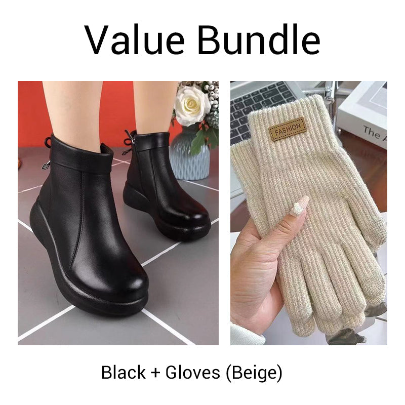 Bottines confortables pour femme à fermeture éclair