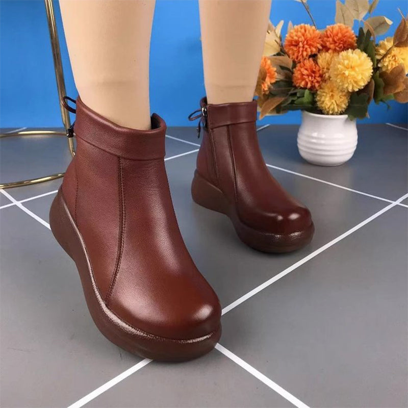 Bottines confortables pour femme à fermeture éclair