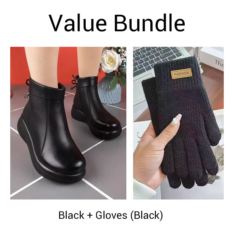 Bottines confortables pour femme à fermeture éclair