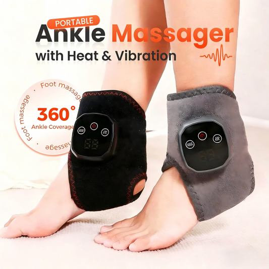 Masseur Portable pour Chevilles avec Chaleur et Vibration + Planche Gua Sha