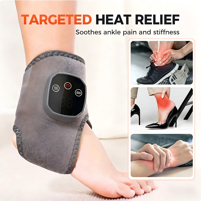 Masseur Portable pour Chevilles avec Chaleur et Vibration + Planche Gua Sha