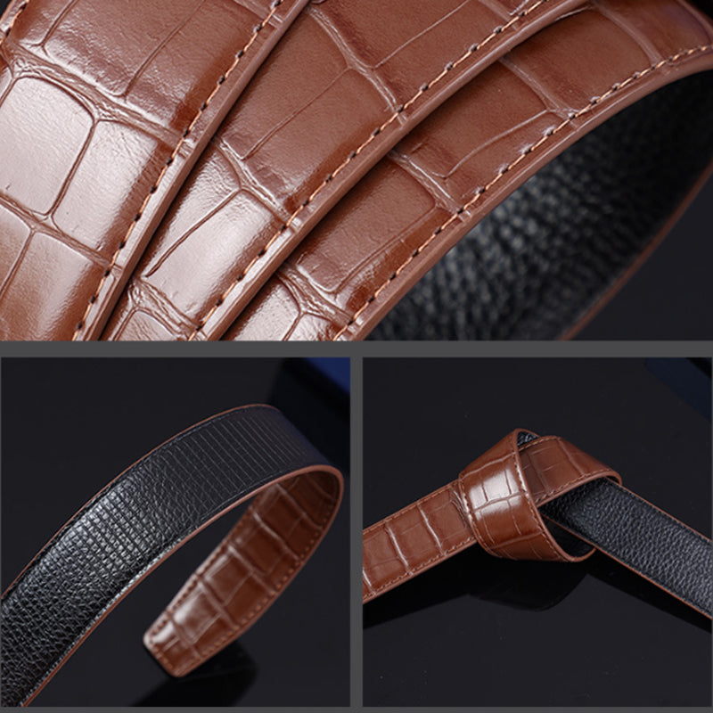 💯Ceinture d'affaires en cuir PU pour hommes avec boucle automatique