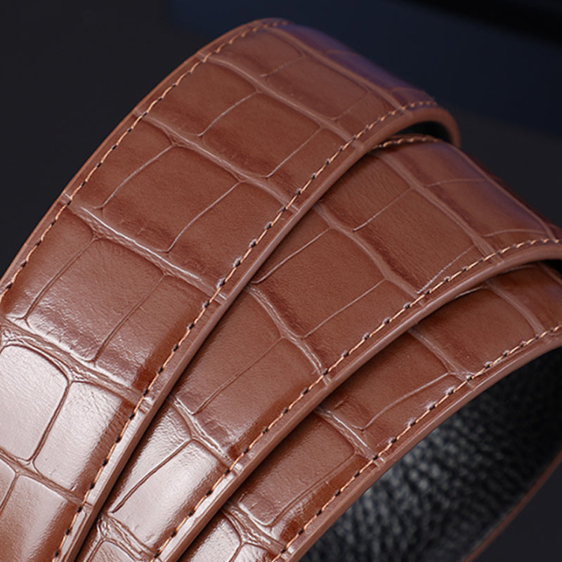 💯Ceinture d'affaires en cuir PU pour hommes avec boucle automatique