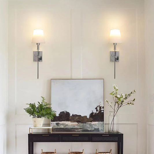 Applique murale classique avec abat-jour en tissu