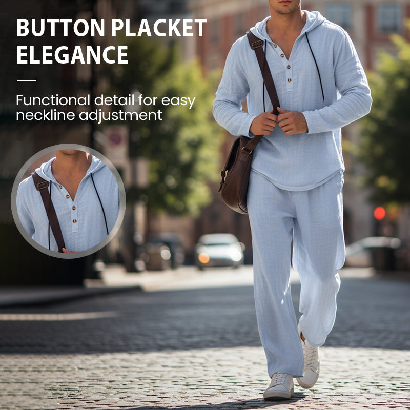 🔈🔈OFFRE À DURÉE LIMITÉE - 60 % DE RÉDUCTION🔥Ensemble 2 pièces pour homme : haut à capuche ample et pantalon