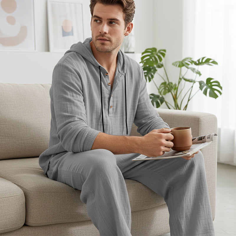 🔈🔈OFFRE À DURÉE LIMITÉE - 60 % DE RÉDUCTION🔥Ensemble 2 pièces pour homme : haut à capuche ample et pantalon