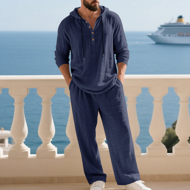 🔈🔈OFFRE À DURÉE LIMITÉE - 60 % DE RÉDUCTION🔥Ensemble 2 pièces pour homme : haut à capuche ample et pantalon