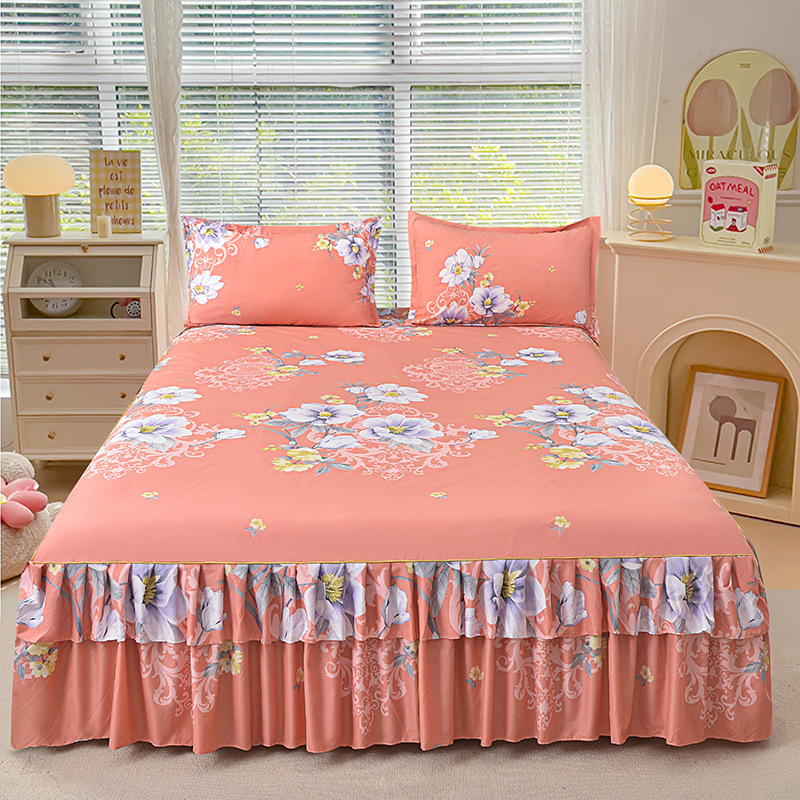 🌹🛏️ 50% de réduction ⚡ Jupe de lit à volants 3 pièces – Imprimé floral, doux tissu brossé & design romantique! Offre limitée, garantie 30 jours 😊