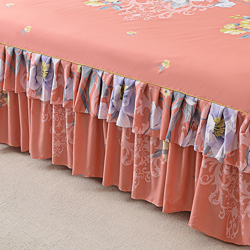 🌹🛏️ 50% de réduction ⚡ Jupe de lit à volants 3 pièces – Imprimé floral, doux tissu brossé & design romantique! Offre limitée, garantie 30 jours 😊