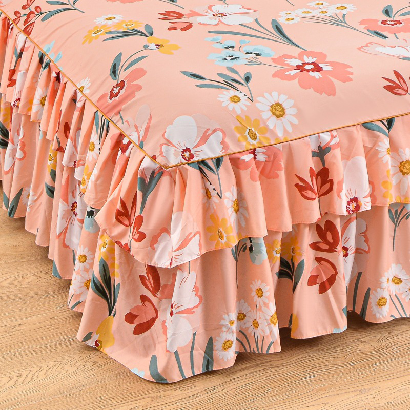 🌹🛏️ 50% de réduction ⚡ Jupe de lit à volants 3 pièces – Imprimé floral, doux tissu brossé & design romantique! Offre limitée, garantie 30 jours 😊