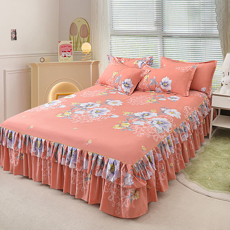 🌹🛏️ 50% de réduction ⚡ Jupe de lit à volants 3 pièces – Imprimé floral, doux tissu brossé & design romantique! Offre limitée, garantie 30 jours 😊