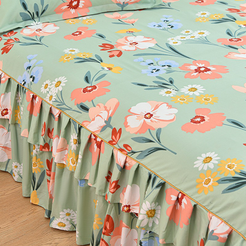 🌹🛏️ 50% de réduction ⚡ Jupe de lit à volants 3 pièces – Imprimé floral, doux tissu brossé & design romantique! Offre limitée, garantie 30 jours 😊