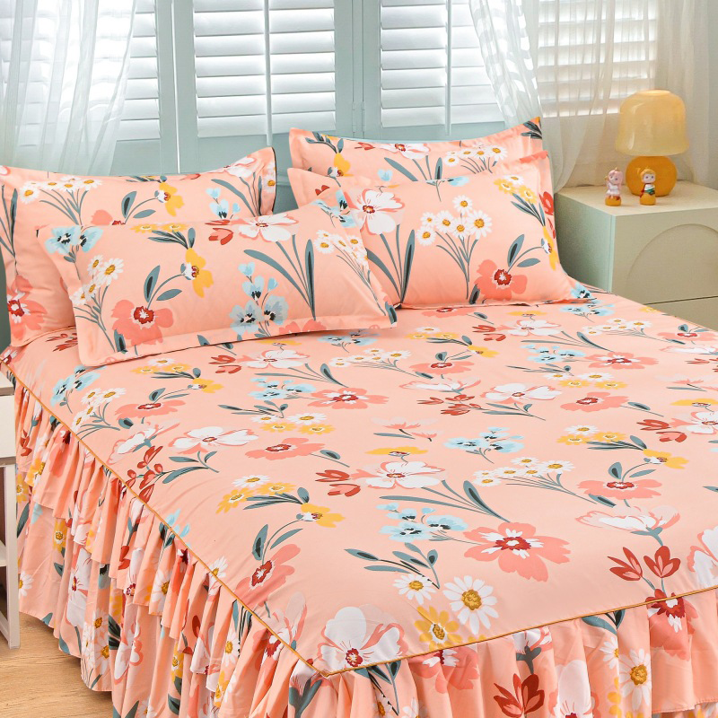 🌹🛏️ 50% de réduction ⚡ Jupe de lit à volants 3 pièces – Imprimé floral, doux tissu brossé & design romantique! Offre limitée, garantie 30 jours 😊