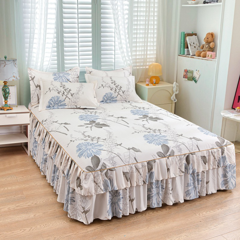🌹🛏️ 50% de réduction ⚡ Jupe de lit à volants 3 pièces – Imprimé floral, doux tissu brossé & design romantique! Offre limitée, garantie 30 jours 😊