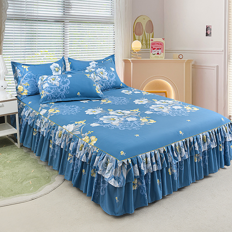 🌹🛏️ 50% de réduction ⚡ Jupe de lit à volants 3 pièces – Imprimé floral, doux tissu brossé & design romantique! Offre limitée, garantie 30 jours 😊