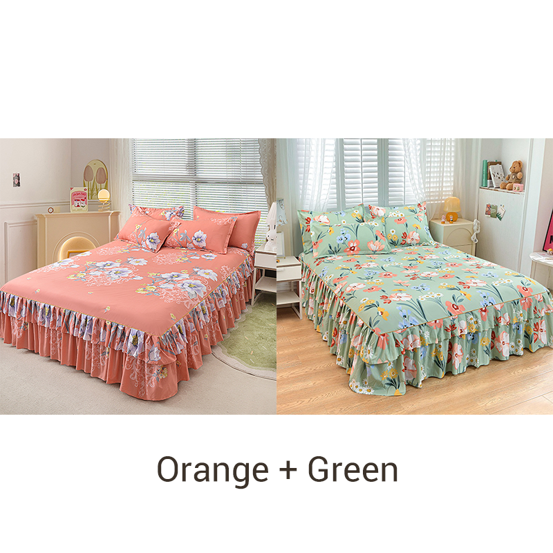 🌹🛏️ 50% de réduction ⚡ Jupe de lit à volants 3 pièces – Imprimé floral, doux tissu brossé & design romantique! Offre limitée, garantie 30 jours 😊