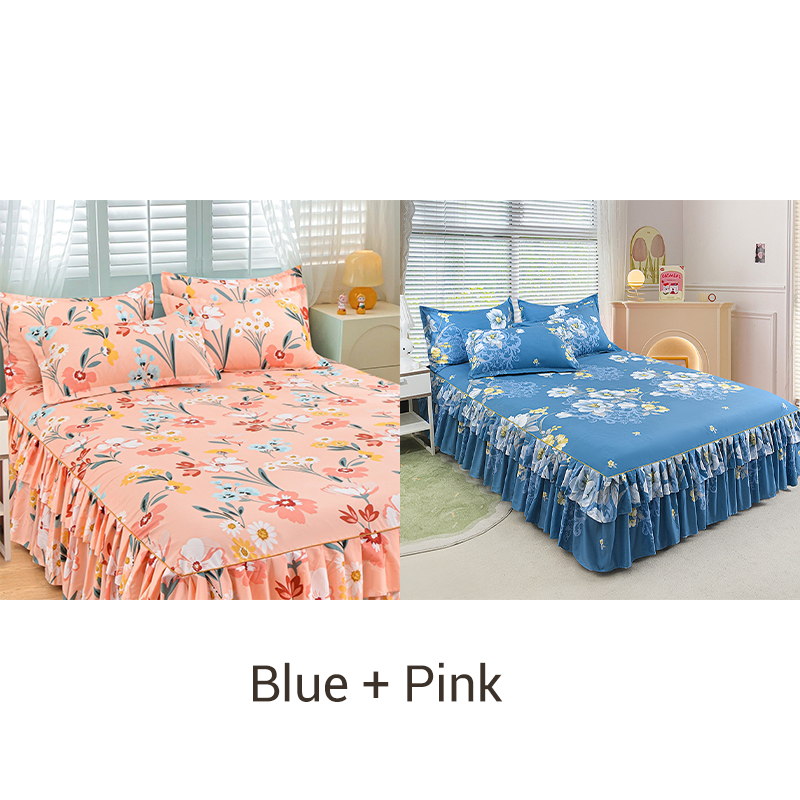 🌹🛏️ 50% de réduction ⚡ Jupe de lit à volants 3 pièces – Imprimé floral, doux tissu brossé & design romantique! Offre limitée, garantie 30 jours 😊