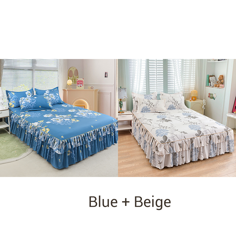 🌹🛏️ 50% de réduction ⚡ Jupe de lit à volants 3 pièces – Imprimé floral, doux tissu brossé & design romantique! Offre limitée, garantie 30 jours 😊