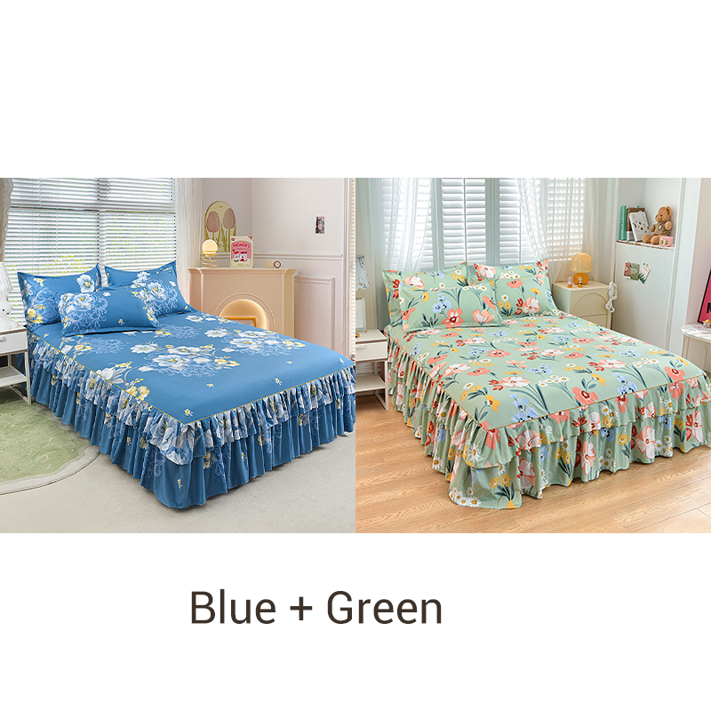 🌹🛏️ 50% de réduction ⚡ Jupe de lit à volants 3 pièces – Imprimé floral, doux tissu brossé & design romantique! Offre limitée, garantie 30 jours 😊