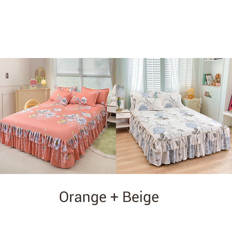 🌹🛏️ 50% de réduction ⚡ Jupe de lit à volants 3 pièces – Imprimé floral, doux tissu brossé & design romantique! Offre limitée, garantie 30 jours 😊
