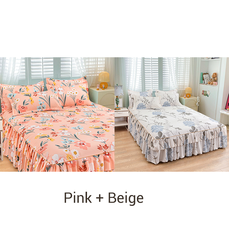 🌹🛏️ 50% de réduction ⚡ Jupe de lit à volants 3 pièces – Imprimé floral, doux tissu brossé & design romantique! Offre limitée, garantie 30 jours 😊