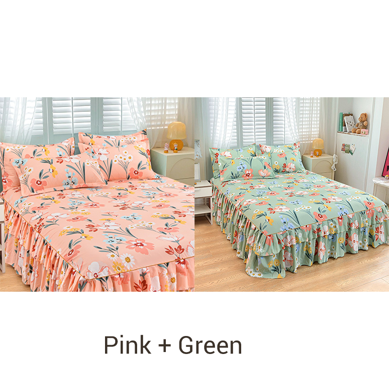 🌹🛏️ 50% de réduction ⚡ Jupe de lit à volants 3 pièces – Imprimé floral, doux tissu brossé & design romantique! Offre limitée, garantie 30 jours 😊