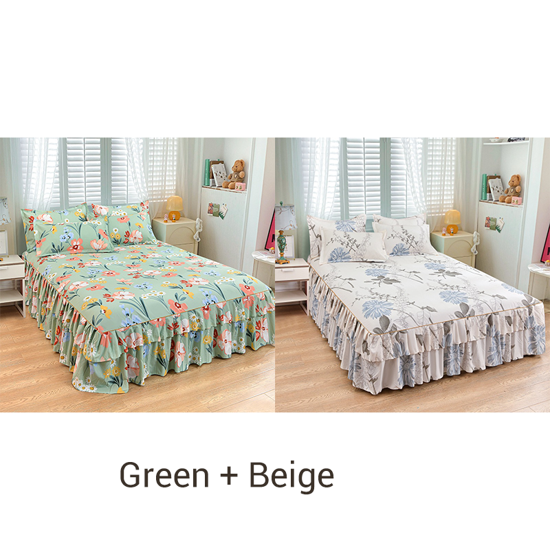 🌹🛏️ 50% de réduction ⚡ Jupe de lit à volants 3 pièces – Imprimé floral, doux tissu brossé & design romantique! Offre limitée, garantie 30 jours 😊