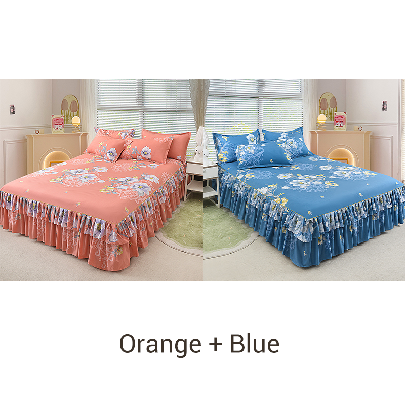 🌹🛏️ 50% de réduction ⚡ Jupe de lit à volants 3 pièces – Imprimé floral, doux tissu brossé & design romantique! Offre limitée, garantie 30 jours 😊