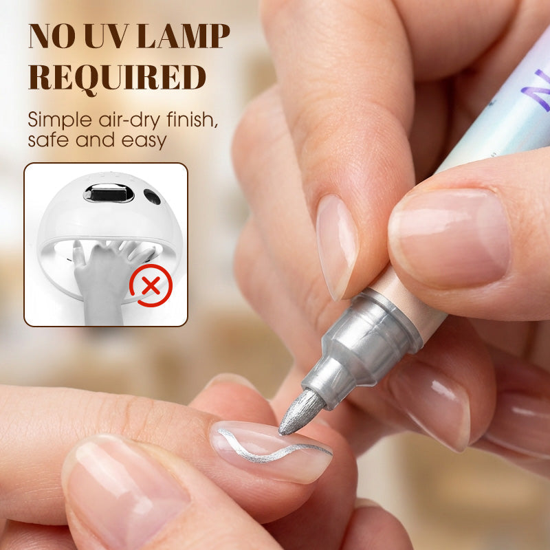 🥳 Grande promotion 2026 🥳💞 Plus de 50 000 unités vendues ! ✨🎨 55 % de rabais ! Stylo à ongles à double embout — Séchage rapide, sans lampe UV. Embout fin et pinceau. 12 ou 24 couleurs éclatantes. 💅🖌️