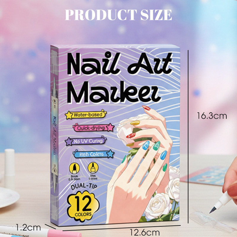 🥳 Grande promotion 2026 🥳💞 Plus de 50 000 unités vendues ! ✨🎨 55 % de rabais ! Stylo à ongles à double embout — Séchage rapide, sans lampe UV. Embout fin et pinceau. 12 ou 24 couleurs éclatantes. 💅🖌️
