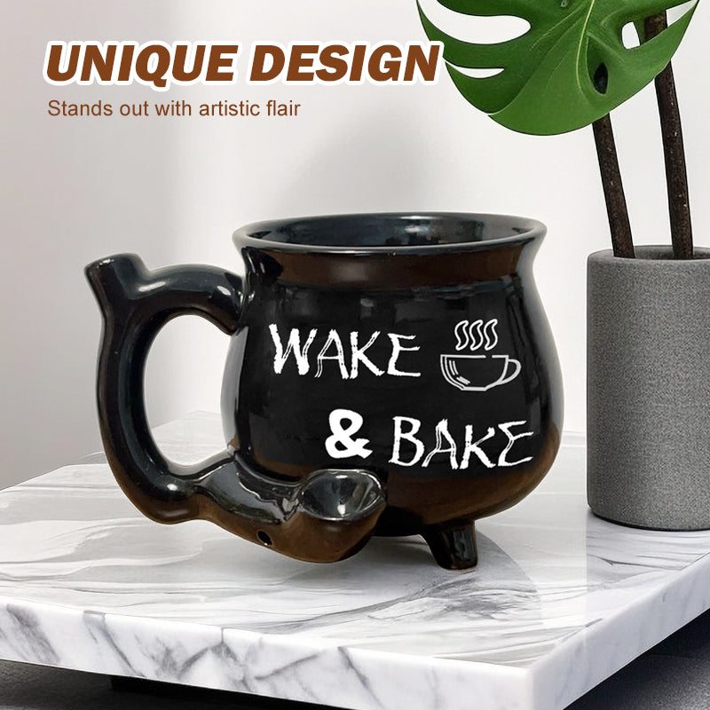 Tasse à café unique en céramique émaillée avec anse