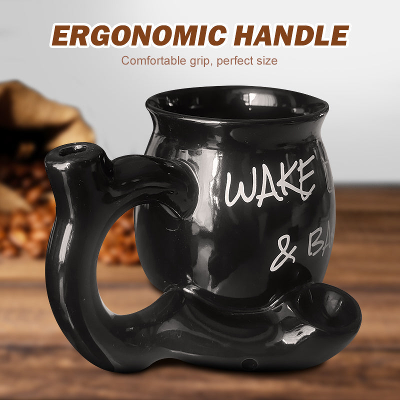 Tasse à café unique en céramique émaillée avec anse