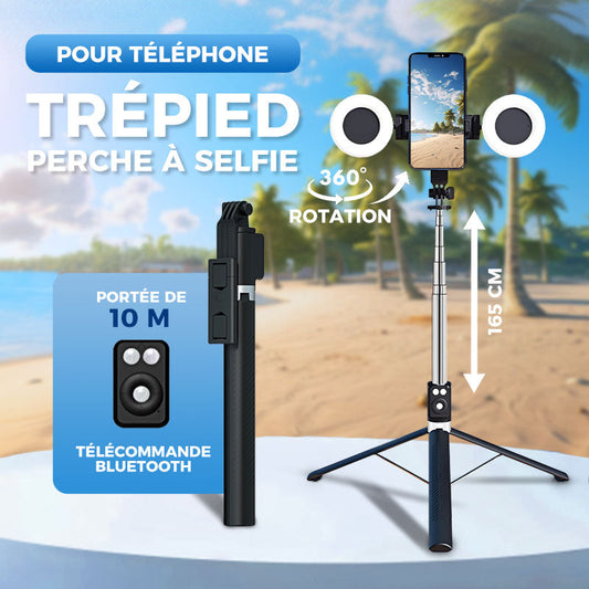 🔥Trépied Perche à Selfie Extensible pour Téléphone avec Télécommande Détachable