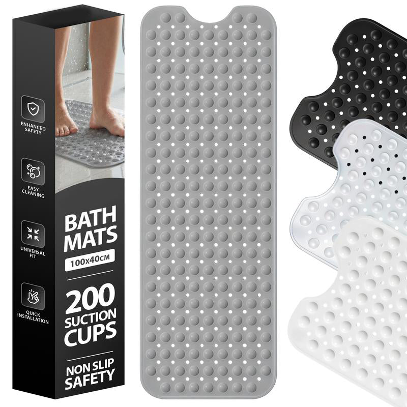 Tapis de Baignoire Antidérapant 100 × 40 cm avec Ventouses